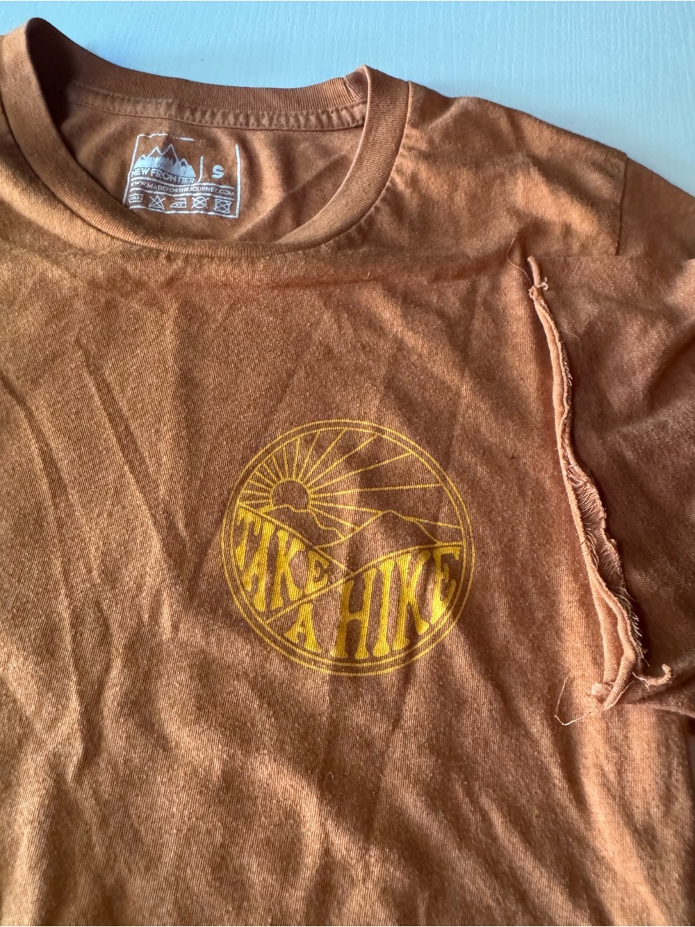New Frontier Rust Orange Crewneck Graphic Tee